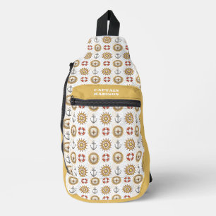 Sac À Bandoulière Nom personnalisé Motif nautique