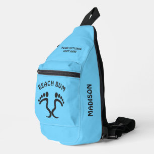 Sac À Bandoulière Nom personnalisé, Texte et Couleur Beach Bum