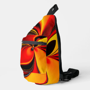 Sac À Bandoulière Oreiller Orange Fury Fractal American Mojo