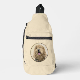 Sac À Bandoulière Otterhound Peinture Noir et Tan Original Chien Art