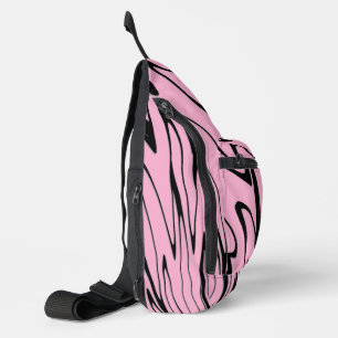 Sac À Bandoulière Où l'art rencontre la pensée noir et rose