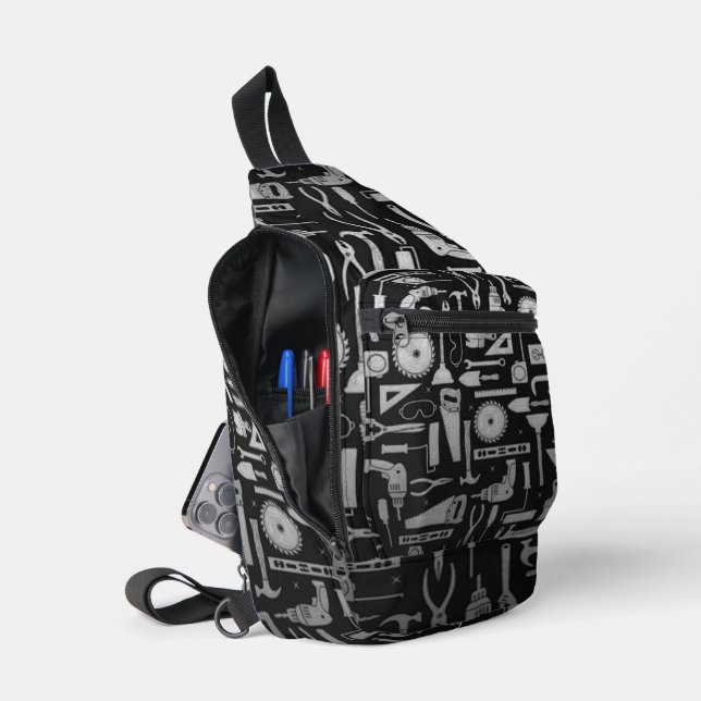 Sac À Bandoulière Outils d'atelier Black & Silver (Ouvrir)
