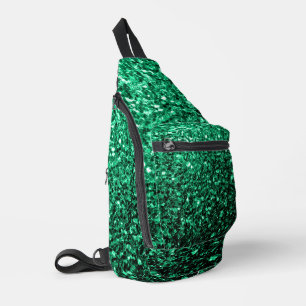 Sac À Bandoulière Paillettes de faux strass vert émeraude