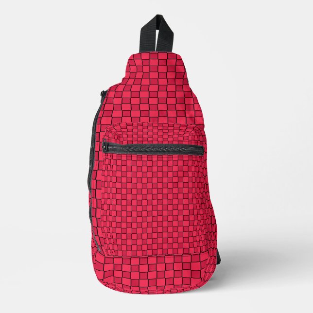 Sac À Bandoulière Panneau rouge noir (Recto)