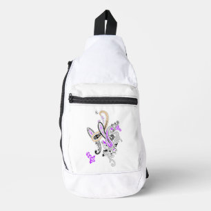 Sac à bandoulière papillon paisley Floral pourpr