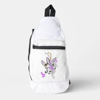 Sac à bandoulière papillon paisley | Floral pourpr