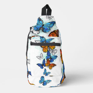 Sac À Bandoulière Papillons volants Morpho et Monarch