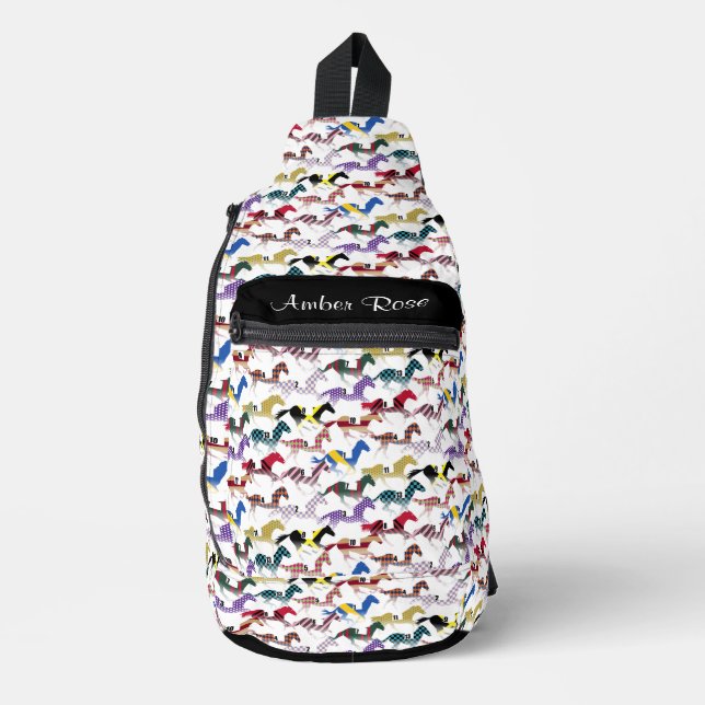 Sac À Bandoulière Partez pour les courses de chevaux Jockey Motif en (Recto)