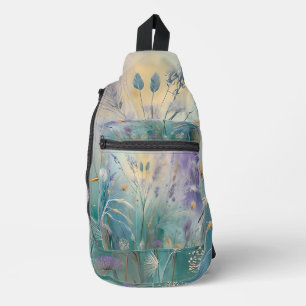 Sac À Bandoulière Pastel Abstrait Whispers of Nature, Grasses II