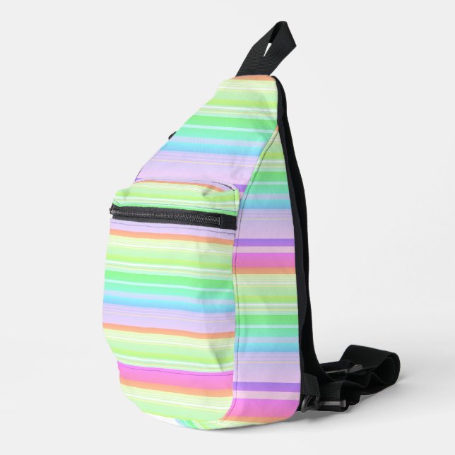 Sac À Bandoulière Pastel arc-en-ciel rayé (Coin droit)