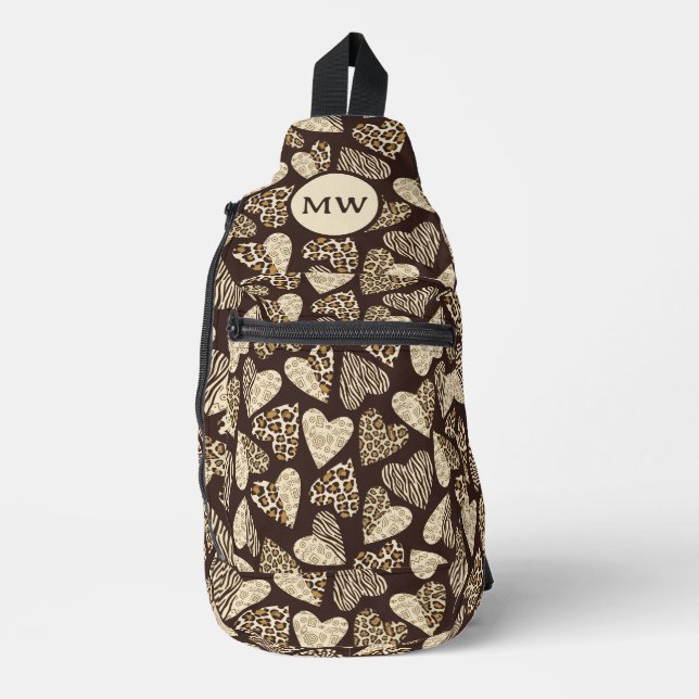 Sac À Bandoulière Peau d'animal aux coeurs (Recto)