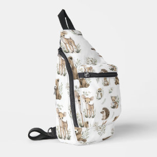 Sac À Bandoulière Peinture aquarelle d'animaux mignons de la forêt