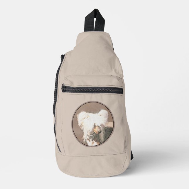 Sac À Bandoulière Peinture Chinoise sans cheveux peint art original  (Recto)