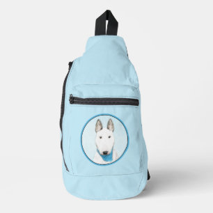 Sac À Bandoulière Peinture de Bull Terrier Blanc Chien Anglais Migno
