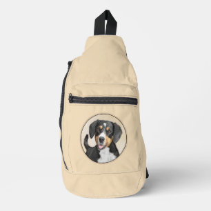 Sac À Bandoulière Peinture de chien de montagne d'Entlebucher Art or