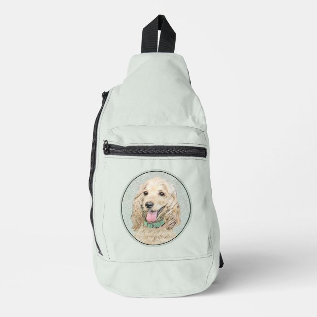 Sac À Bandoulière Peinture de Cocker Spaniel Buff Or Art Original de (Recto)