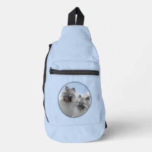 Sac À Bandoulière Peinture de Keeshond 2 Keeshonden Art canin origin