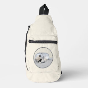 Sac À Bandoulière Peinture de Keeshond Chien endormi Art canin origi