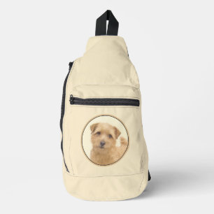 Sac À Bandoulière Peinture de Norfolk Terrier Mignon Art Original de