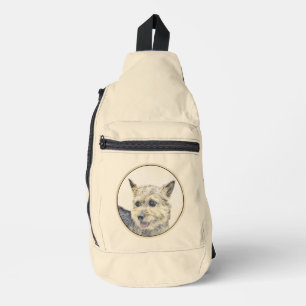 Sac À Bandoulière Peinture de Norwich Terrier Mignon Art Original de