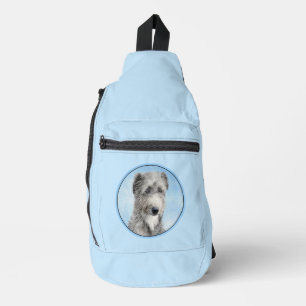 Sac À Bandoulière Peinture de Scottish Deerhound Gris Art Original d