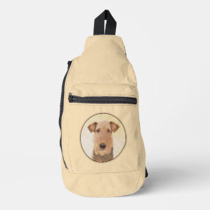 Sac À Bandoulière Peinture de Terrier Airedale Mignon Art Original d