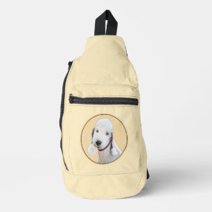 Sac À Bandoulière Peinture de Terrier de Bedlington Couleur Sablonne