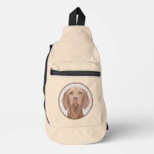 Sac À Bandoulière Peinture de Vizsla, Rouille Dorée, Art Original de