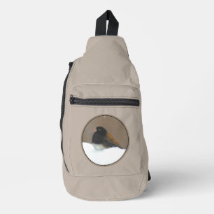 Sac À Bandoulière Peinture hivernale Junco foncée Art original