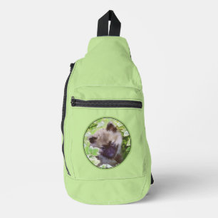 Sac À Bandoulière Peinture Keeshond Chiot dans le jardin Art origina