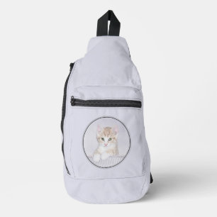 Sac À Bandoulière Peinture originale mignonne de chaton tigré orange