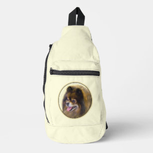 Sac À Bandoulière Peinture Poméranienne Orange Sable Original Chien