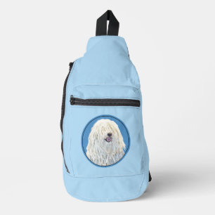 Sac À Bandoulière Peinture Puli Crème blanche mignonne Art Chien ori
