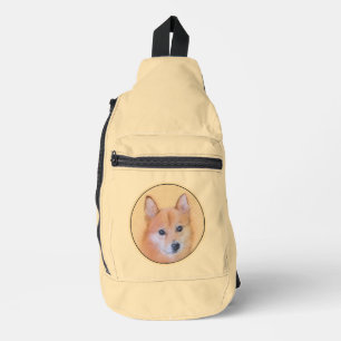 Sac À Bandoulière Peinture Spitz Finlandais Chien Original Mignon Ar