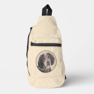 Sac À Bandoulière Peinture sur papier bleu avec marquages Chien Art