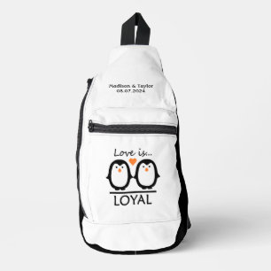 Sac À Bandoulière Penguin Love noms et date personnalisés