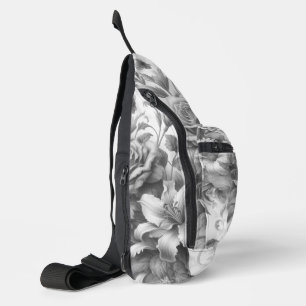 Sac À Bandoulière Perfection florale noire et blanche