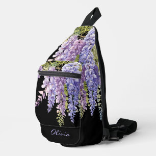 Sac À Bandoulière Personnaliser la glycine de l'aquarelle violette f
