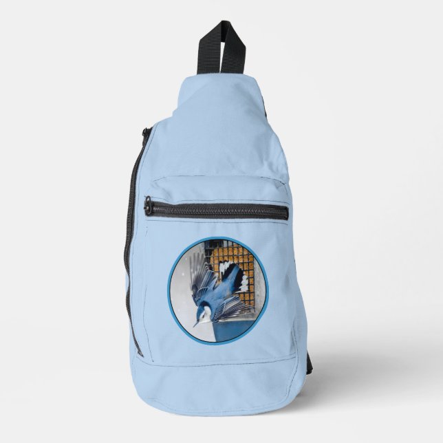 Sac À Bandoulière Photo originale du vol Nuthatch à poitrine blanche (Recto)