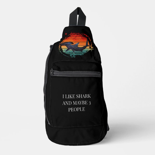 SAC À BANDOULIÈRE PHRASE PERSONNALISÉE J'AIME SHARK ET PEUT-ÊTRE 3 P (Recto)
