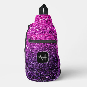 Sac À Bandoulière Pink violet ombre faux parties scintillant scintil