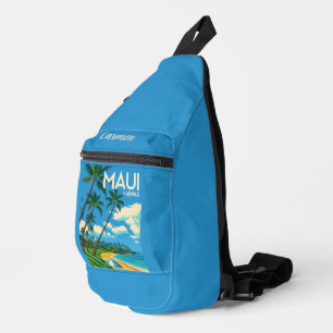 Sac À Bandoulière Plage de palmiers de Maui Hawaii