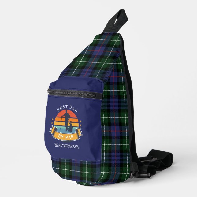 Sac À Bandoulière Plaid Retro Best Papa Golf Lover Tartan (Coin droit)