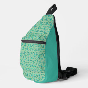 Sac À Bandoulière pluie de printemps, forêt aqua et points verts mer