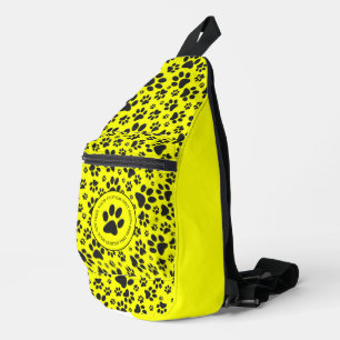 Sac À Bandoulière Poches de chien noir et blanc Pointe de Polka sur