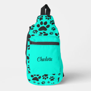 Sac À Bandoulière Poches de chien noir et blanc Pointe Polka sur cya