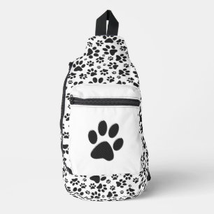 Sac À Bandoulière Poches de chien noir et blanc Poka Dot