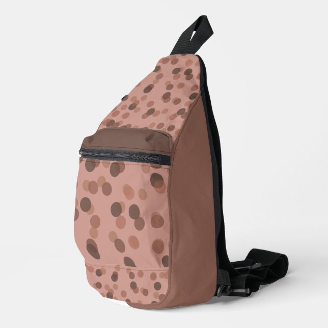 Sac À Bandoulière Points de polka roses et café (Coin droit)