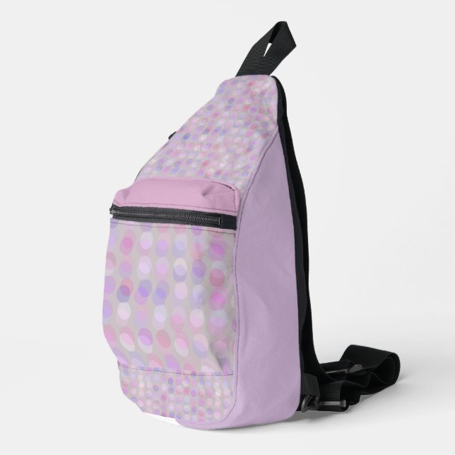 Sac À Bandoulière points roses, violets et gris (Coin droit)