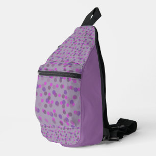 Sac À Bandoulière points violets, améthyste et fuchsia